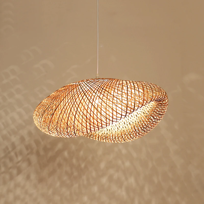 

Zen Boho Style Natural Rattan Bamboo Pendant Light for Bedroom Living Room Dining Room Hand Weaving Home Decor LED Hanging Lamp