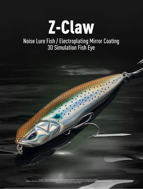 Bagley Lureleydun Z-claw Topwater Pencil Lure 86-120mm - Versatile Bass &  Musky Bait