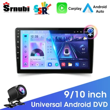 Srnubi SSR 9 10 인치 범용 안드로이드 12 카플레이, 자동차 라디오 멀티미디어 플레이어, 내비게이션 GPS, 2 Din, DVD 스테레오 헤드 유닛