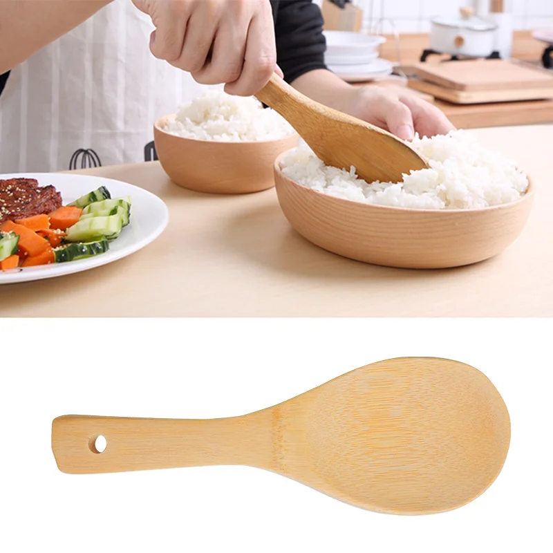 Bamboo Wooden Kitchen Spoon Rice Shovel Large Soup Service Kitchenware Tableware