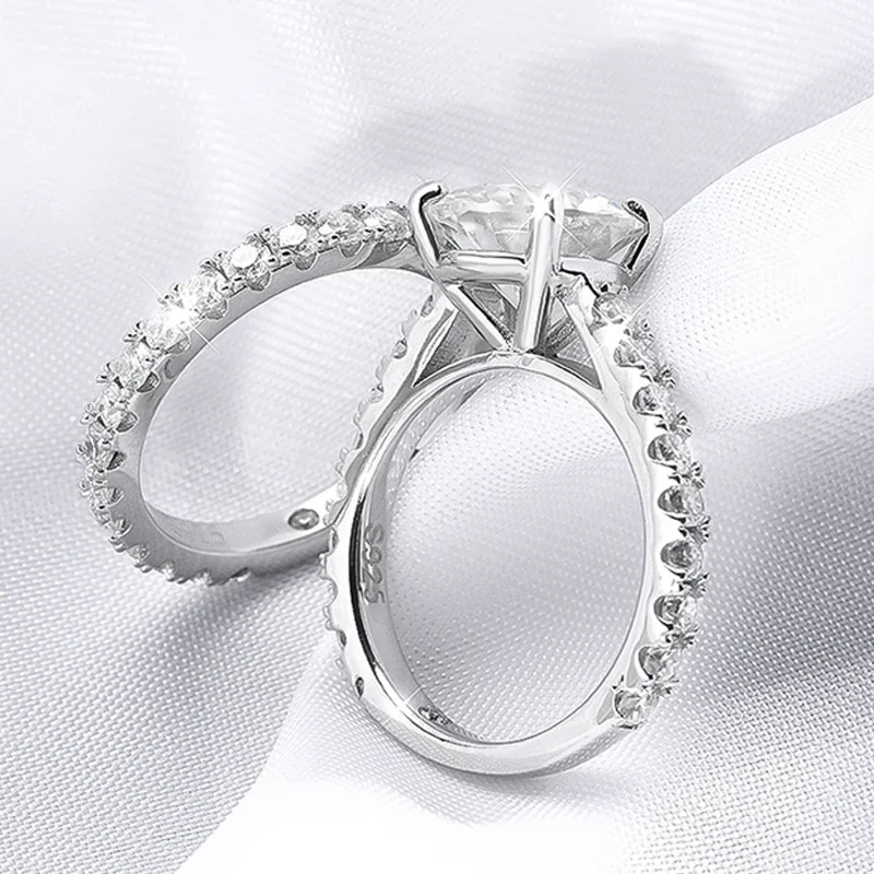 3CT All Moissanite Rings With GRA D Color VVS1Round Cut