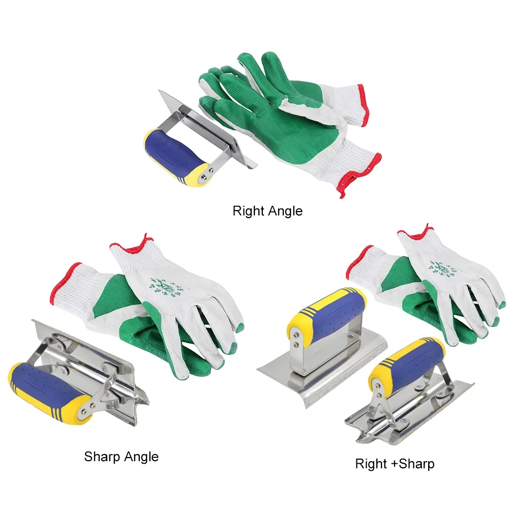 Plaster Stucco Cement Finishing Kit Stainless Steel Edging and Grout Concrete Tools Plastering Knife Scraper Wall Repair Tool 6