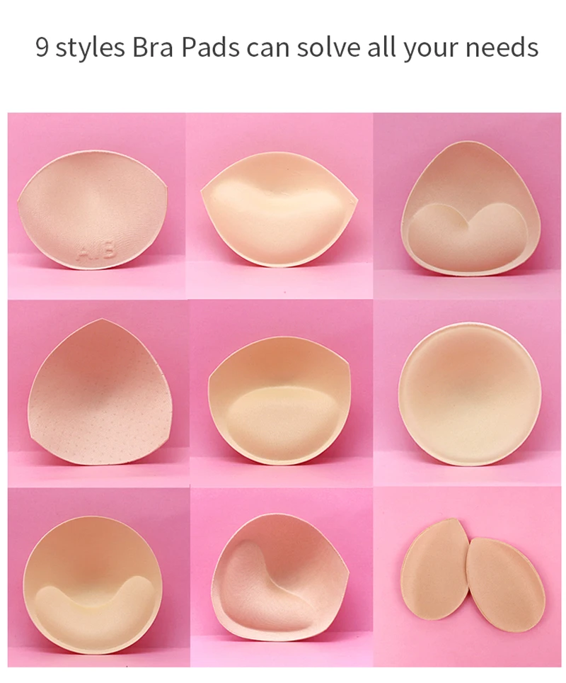 Sponge Bra Inserts for Enhanced Push-Up Effect - Women's Intimate Swimwear Pads