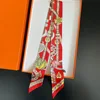 Luxury Chain Print Small Silk Scarf Simulated Silk Thin Neck Scarf Fashion Bag Ribbon Headscarf For Women 2