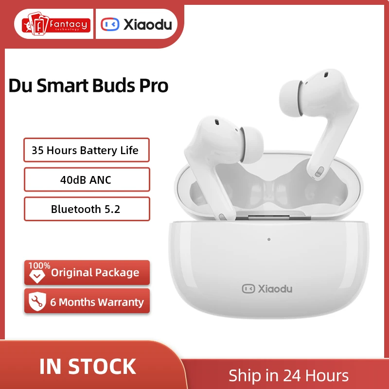  Беспроводные наушники Xiaodu Smart Buds Pro TWS, Bluetooth наушники, 40 дБ, активное шумоподавление, HIFI 3 микрофона, время воспроизведения 35 часов, Baidu 