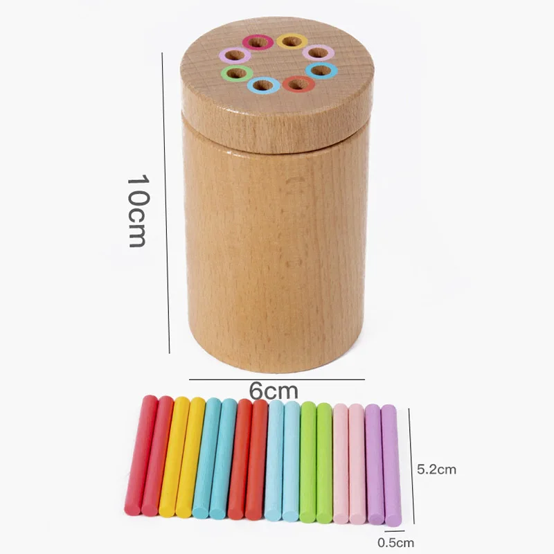 Children's Wooden Magnetic Color Stick Classification Box Teaching Aid Color Cognition Matching Game Educational Toys For Kids 6
