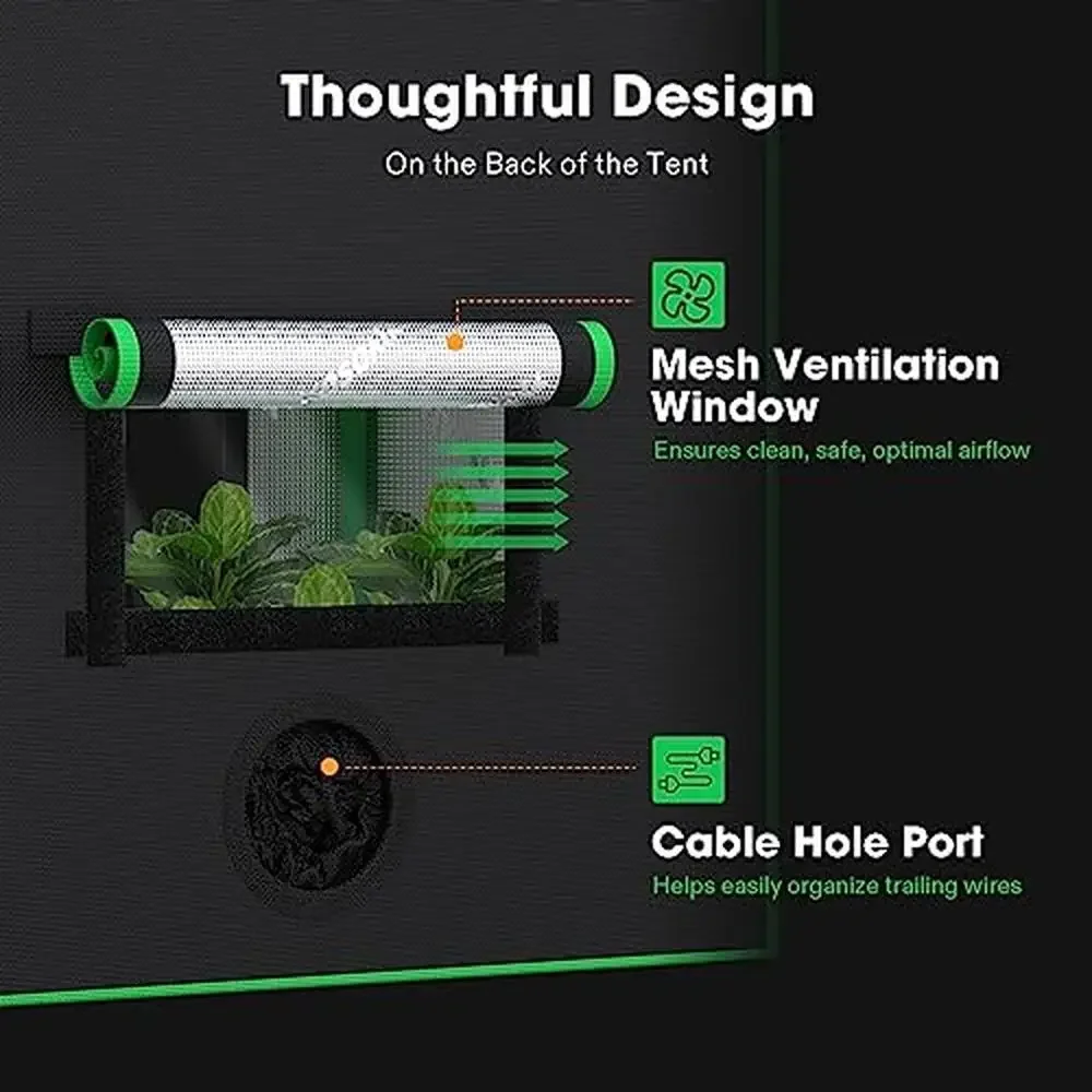 Grow Tent 7 Day Programmable Timer with Dual Outlet and Lightproof Design Easy Assembly Durable Structure Customizable Timer LCD