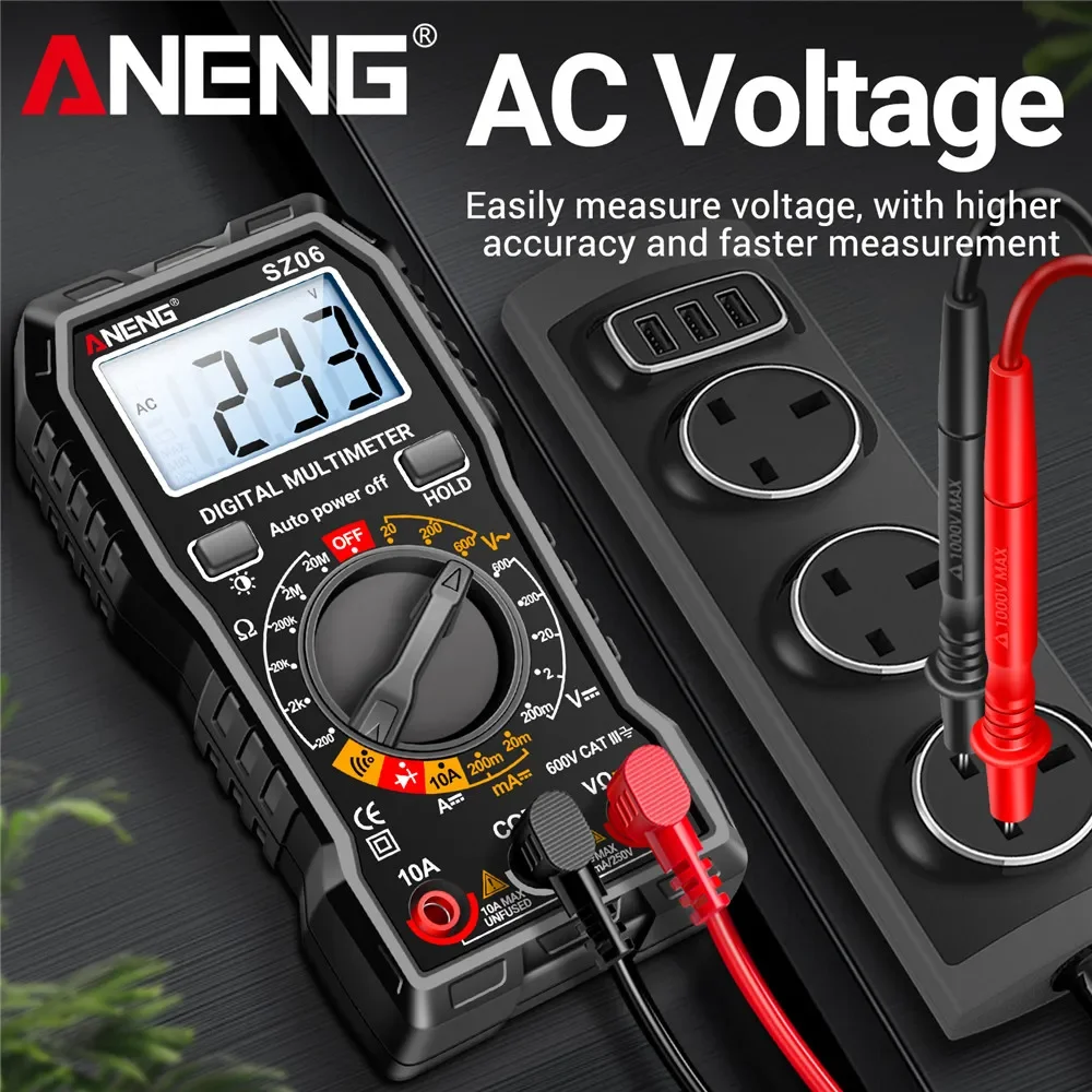 Advanced Smart Digital Multimeter for Voltage, Current, and Resistance Testing