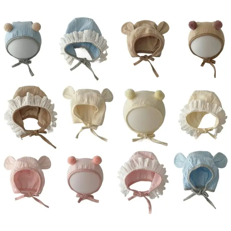 

Newborn Cap Soft & Comfortable Hat Lace Baby Bonnet Headgear for Cold Seasons