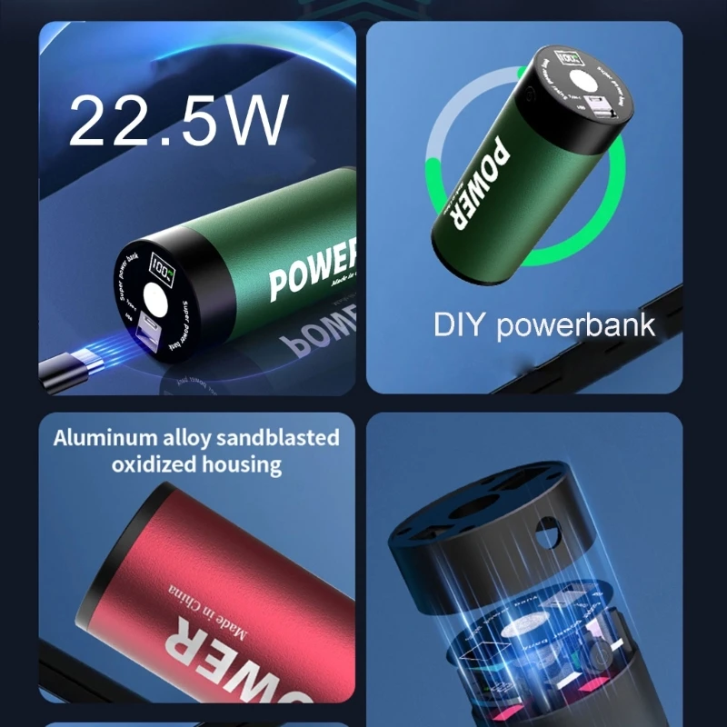 Charging Box with Flashlight 2 USB Output Charging Case Shell D5QC