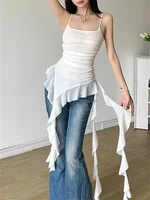 Nibber 2024 Summer Sisters Party Gradient Retro Ruffles Sweet Gentle Sexy Hot Cool Cool Women'S Thin Mini Tassel Sling Dress - Image 6