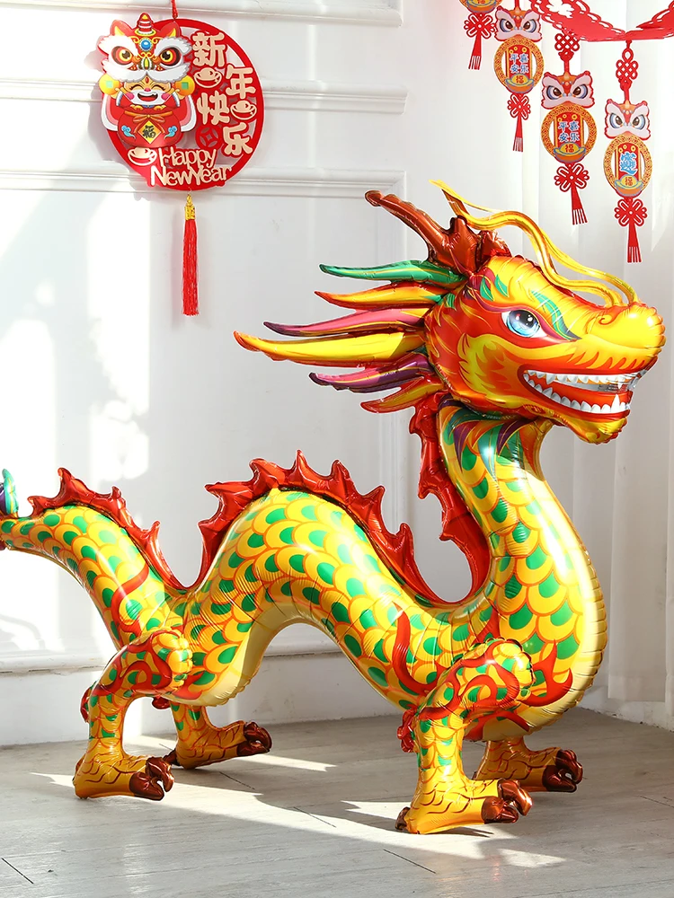 Sc7374fdfcb52431f9d0f53bb10460379m Large Standing Dragon Foil Balloon Chinese New Year Party Home Decor Year Of the Dragon Lunar Spring Festival Supplies Kids Toy