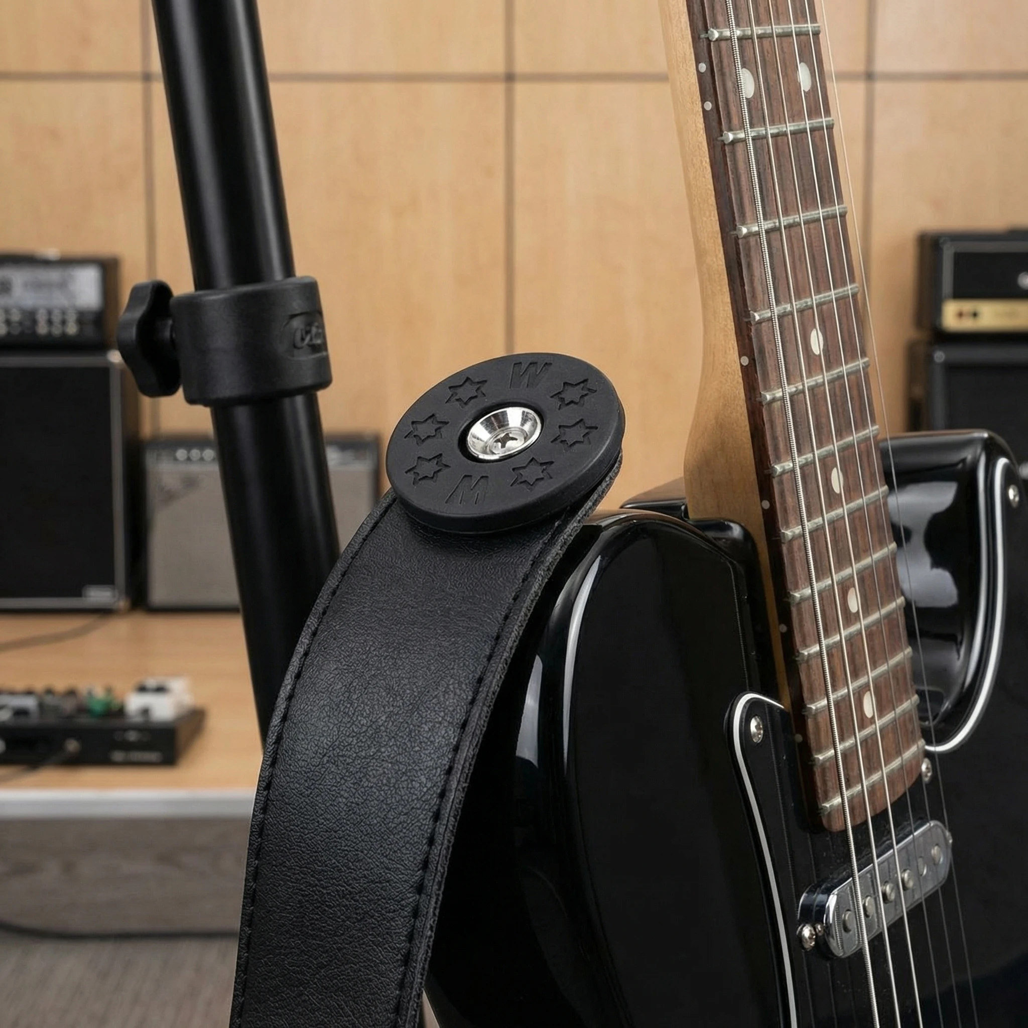 Miwayer 10 Stück Gitarren-Gurtschloss aus Gummi, rutschfeste PE-Pads, sicher und geschützt, kompatibel mit Akustik- und E-Gitarren – Detail 6