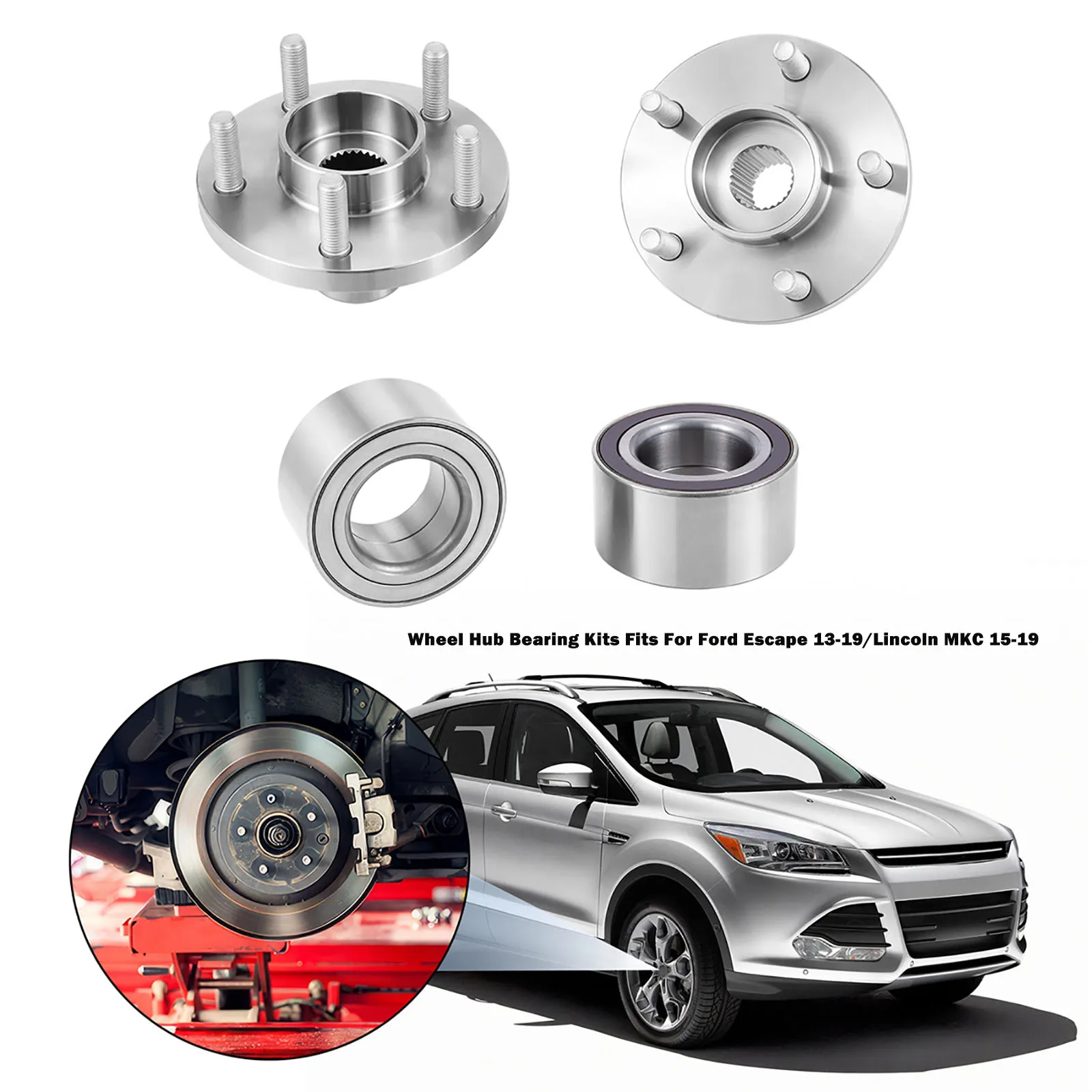 

2 Front Wheel Hub Bearing Kits Fit For 2013-2019 Ford Escape 2015-2019 Lincoln MKC