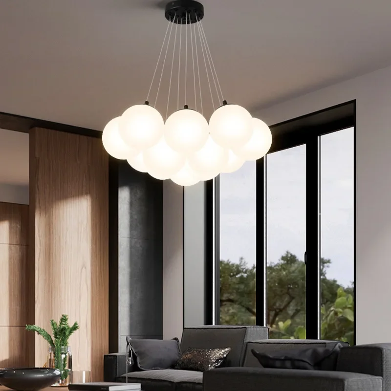 Moderne Glazen Bal Led Hanglampen Meisje Kind Slaapkamer Kantoor Desks Tiener Kamer Decoratie Interieur Voor Huis Kroonluchter Armatuur