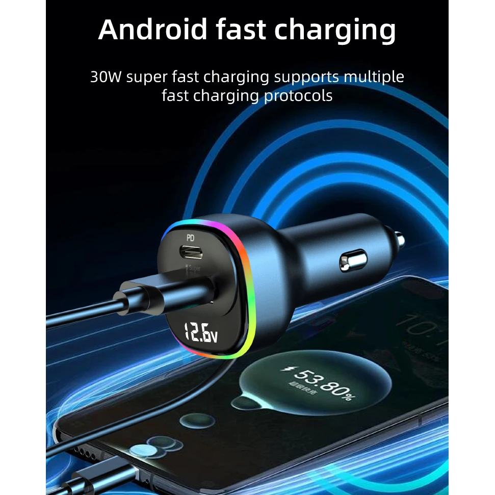 

Автомобильное зарядное устройство с 5 портами USB, 105 Вт