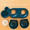 Pet Bowls With Water Feeder, 3 In 1 Ear Design Tilted Cat Water And Food Bowl Set With Gravity Water Bottle For Neck Protection 5