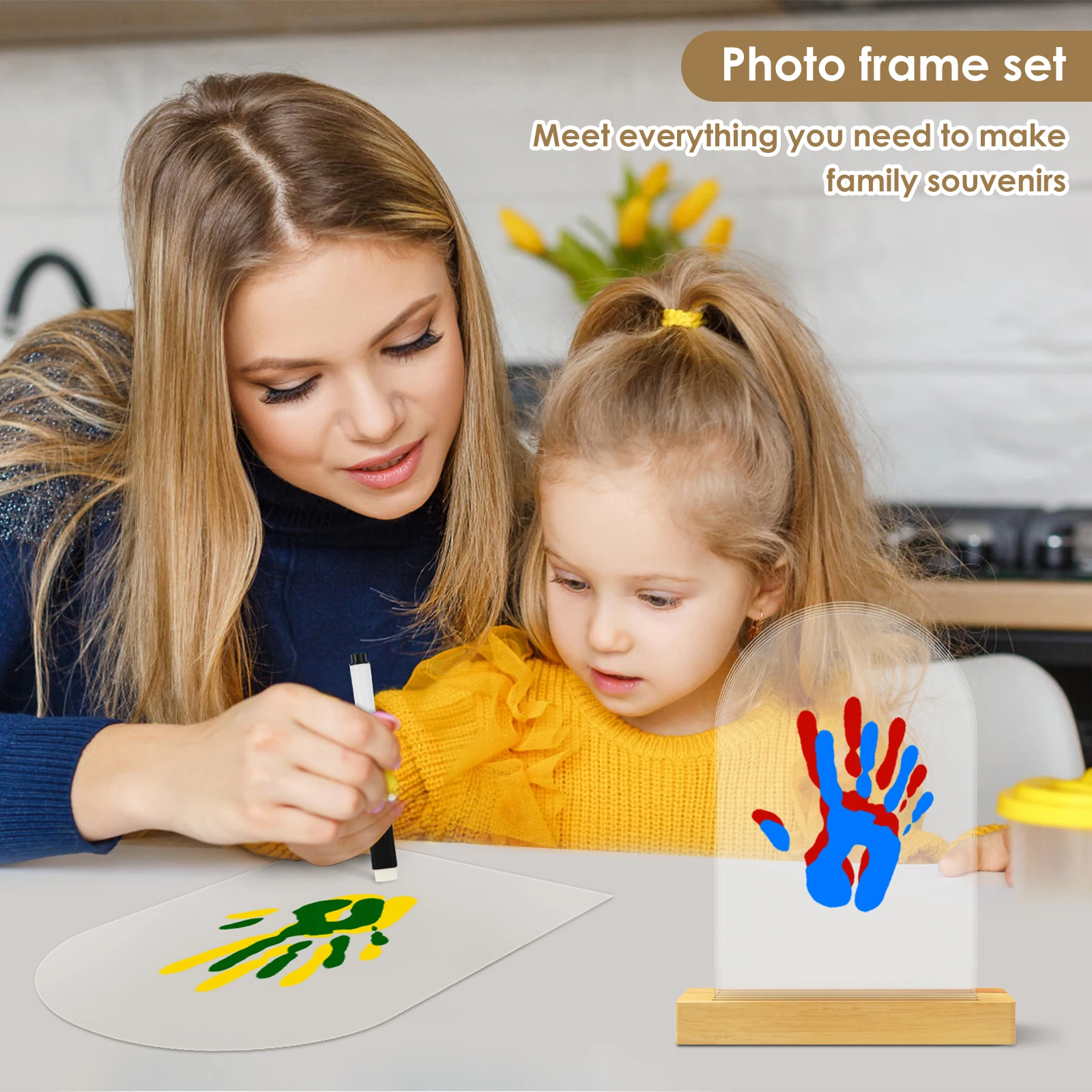 Kit di impronte digitali per la famiglia fai-da-te Set di impronte digitali per bambini personalizzato Kit di impronte digitali per la famiglia creativa decorativa per la festa della mamma dei nuovi genitori - immagine 4