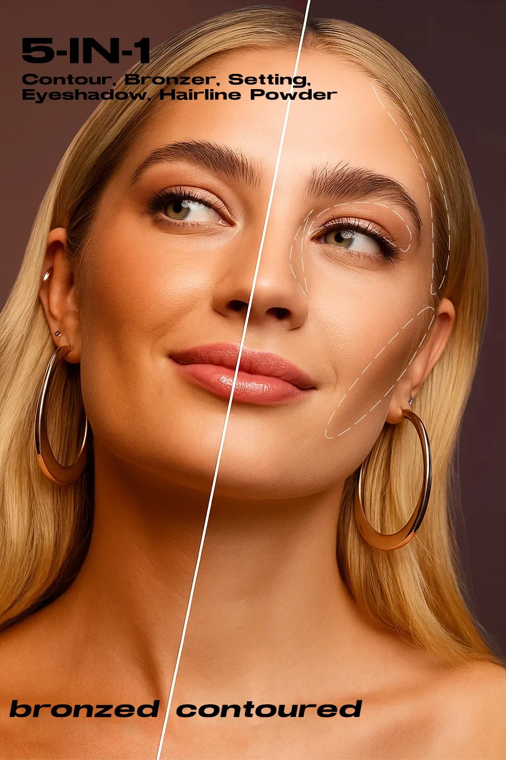Description Picture 5 of itemDark Skin Bronzer Contour Palette Matte Brown Nose Shadow Cheek Profile Powder Natural Face Modify Concealer Nude Makeup Setting