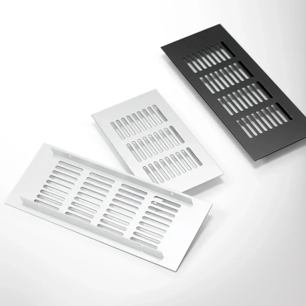 Black Silvery Core Vents Aluminium Alloy Wardrobe Shoe Cabinet Ventilation Grid Closet Rectangular Ventilation Grille Vents