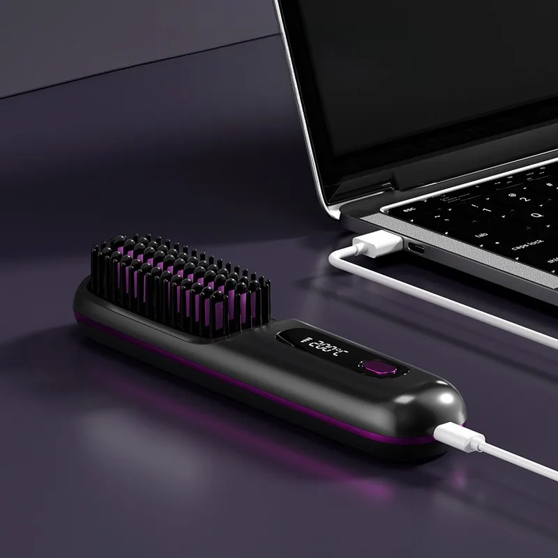 Hot Comb Hair Straightener Electric Negative Ions Hot Comb 3 Setting Smoothing 3