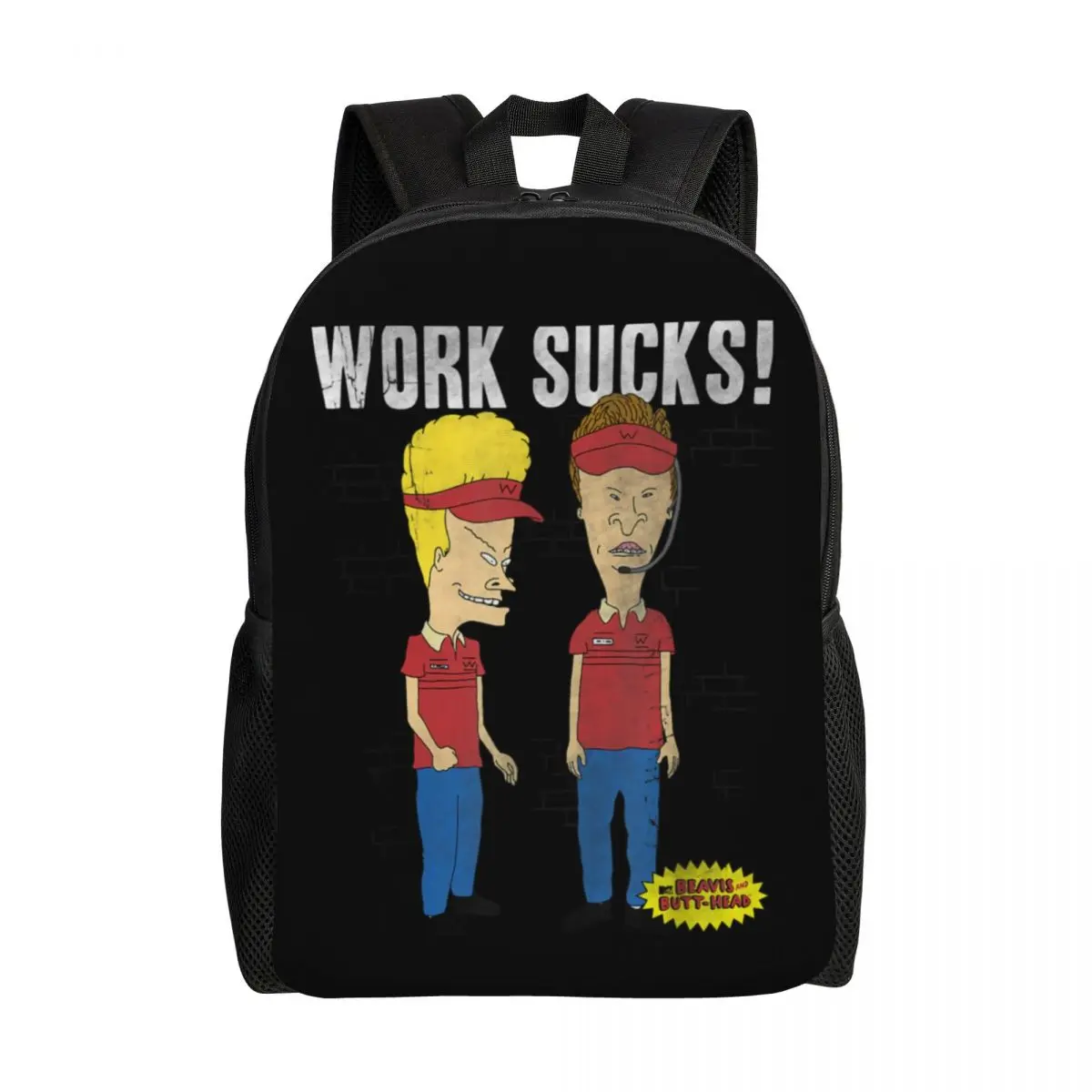 

Рюкзак Beavis для мальчиков и девочек, дорожные сумки с графическим рисунком для работы, школы и колледжа, подходит для 15-дюймовых ноутбуков