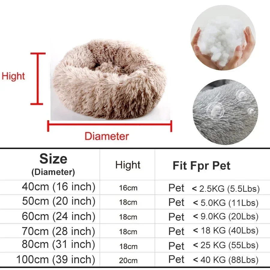 Super Soft Dog Bed Plush Cat Mat Dog Beds For Large Dogs Bed Labradors House Round Cushion Pet Product Accessories images - 6