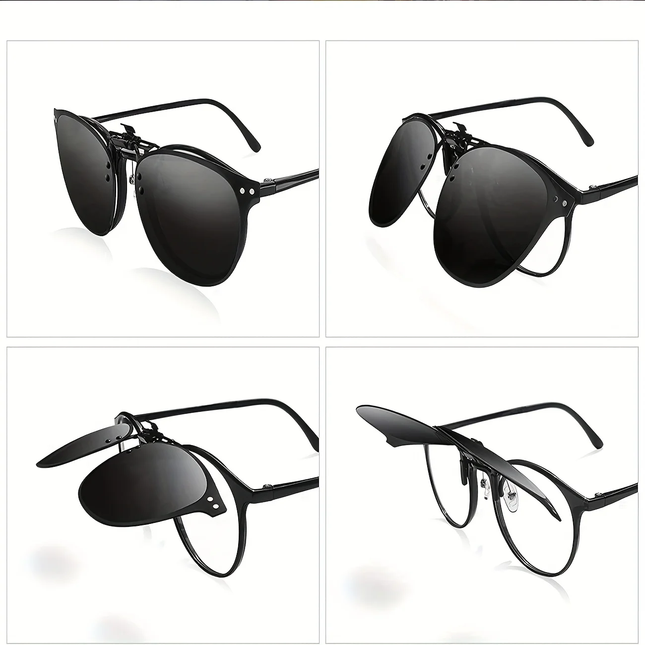 Driving Glasses 8 Color Styles Eyeglass Clip For Men And Women Can Be Flipped 180&deg;