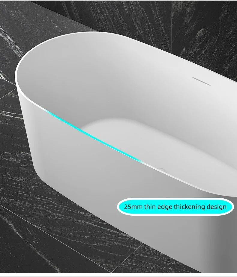 Modern White Acrylic Freestanding Bathtub Rectangular Soaking Bath Drainer Luxurious Indoor Hotel Villa Apartment Whirlpool