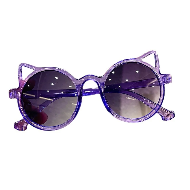 Children's SunglaSSeS Cat's Ears Round Colored SunShade Shopping Modeling Glasses fashion sunglasses kids sunglasses children sunglasses party sunglasses cosplay sunglasses