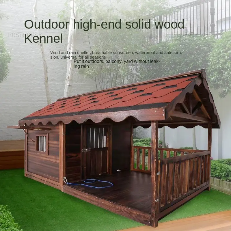 Indoor Dog Houses Solid Wood Waterproof Large House for Dogs Rainproof