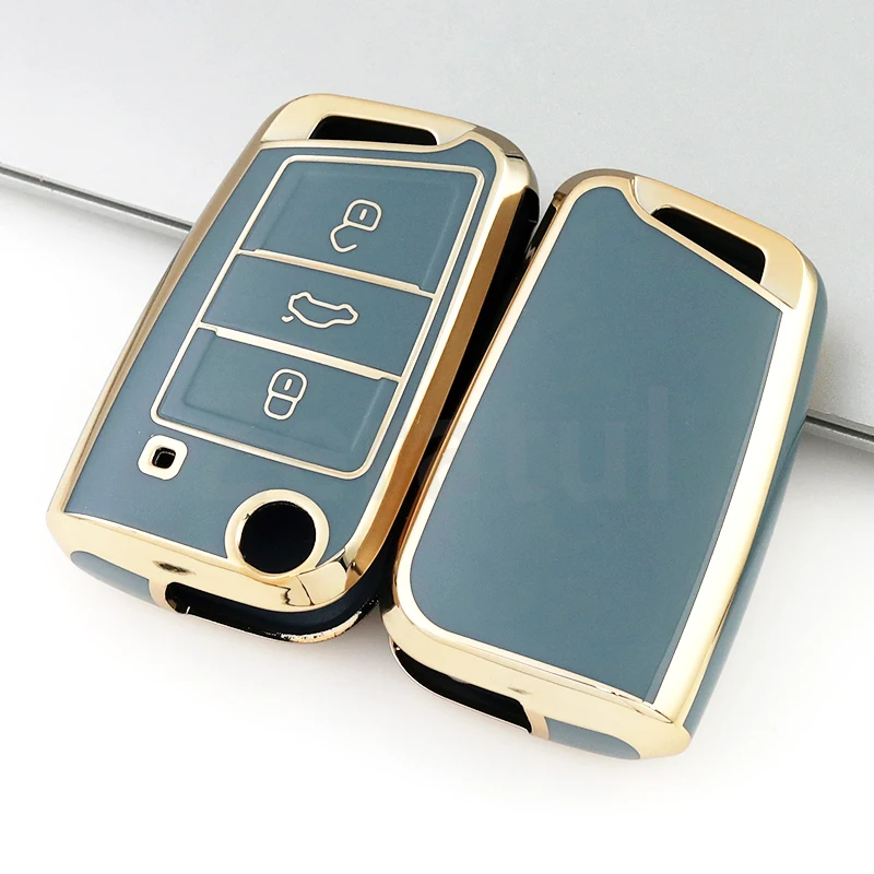 Key Case Car Key Shell Key Shell TPU Car Flip Key Case Cover Shell For VW Volkswagen Golf 7 MK7 Tiguan MK2 For Skoda Octavia Kodiaq Seat Ateca Leon FR Ibiza