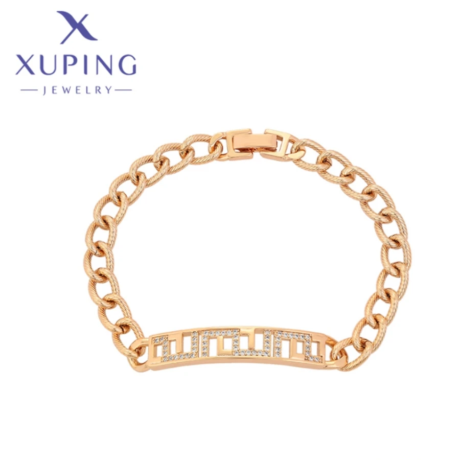 Xuping 여성용 하트 모양 팔찌, 우아한 스타일, 골드 컬러, 크리스마스 소녀 생일 파티 선물, 새로운 패션, A00905140