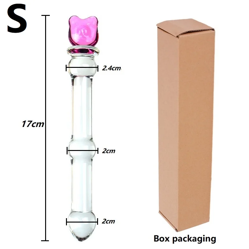 Little Bear fairy stick Crystal Glass Dildo Penis Beads Anal Plug Sex Toys For Man Woman Couples Vaginal And Anal Stimulation