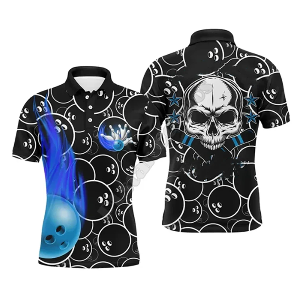 Men's short-sleeved golf Polo shirt printing T-shirt lapel button shirt new summer sports bowling short-sleeved