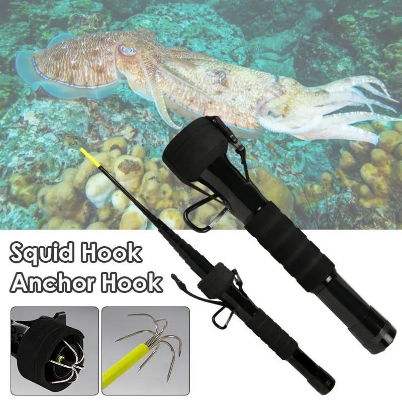 SquidGaffAnchorHookCarbonPreventiveRetractableSixHooksCorrosionSquidHookFishingGaffCuttlefishBarTipHook-AliExpress18