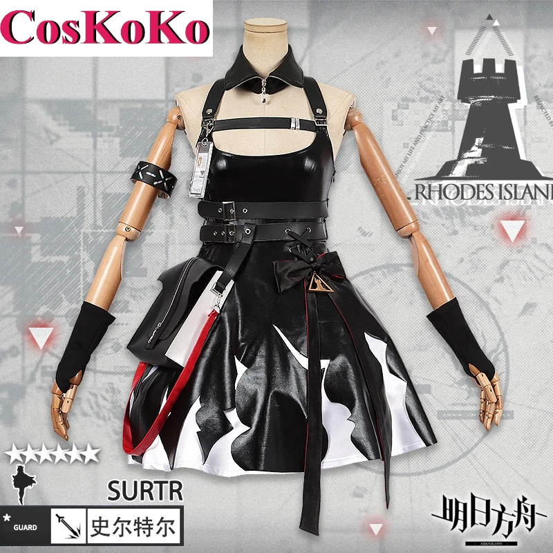 【Customized】CosKoKo Surtr Cosplay Anime Game Arknights Costume Sweet Lovely Combat Uniform Halloween Party Role Play Clothing