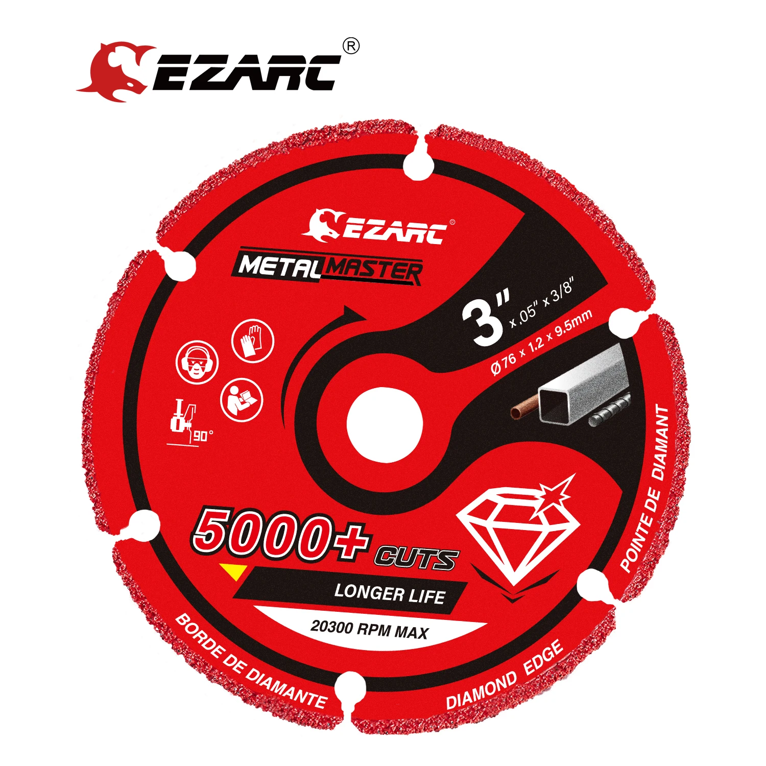 Ezarc Diamond Disc Cutting Wheel For Angle Grinder 76mm X 9.5mm Diamond