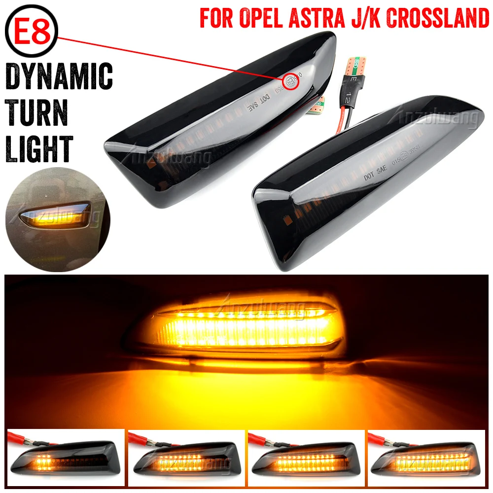 

2PCS Led Dynamic Side Marker Turn Signal Light Sequential Blinker For Opel Astra J K Zafira C Insignia B Grandland Crossland X