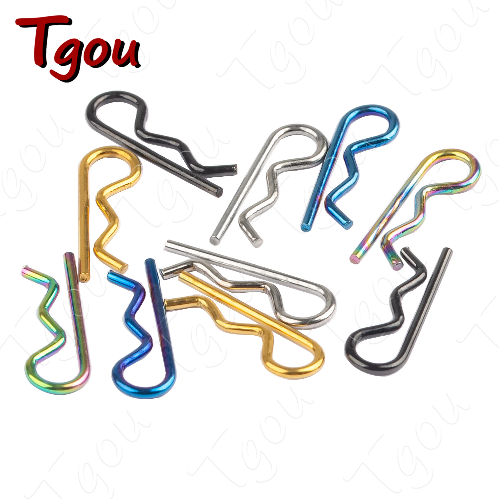 Tgou Titanium Wave-Shaped Spring Cotter Pins - 8PCS Set