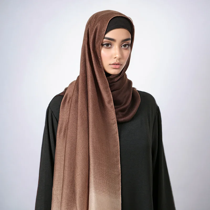 Tie-dyed Cotton Hijabs For Women Scarf Plain Shawls Wrap Femme Musulman Ombre Viscose Headscarf Islam Turban Headband Scarf muslim headwear head scarf shawl scarf hijab headscarf female head wraps
