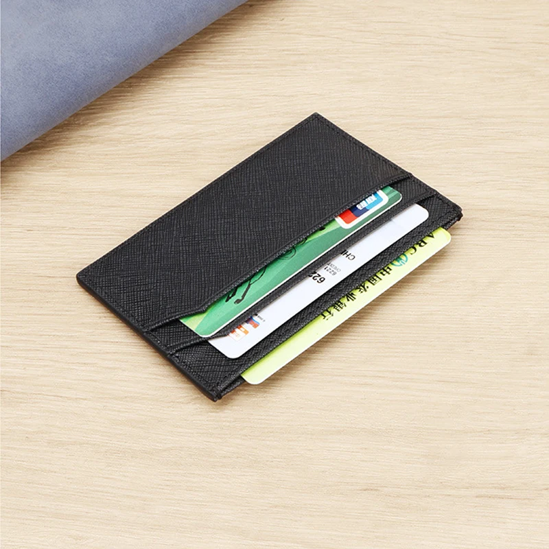 Leather Wallet Card Holder Men Women Genuine Slim Mini ID Case