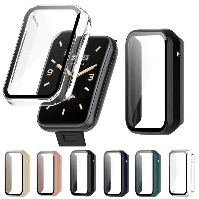 

Чехол для часов из поликарбоната, чехол для Xiaomi Mi Band 7Pro, жесткий полноразмерный стеклянный протектор экрана, защитная рамка, аксессуары для бампера