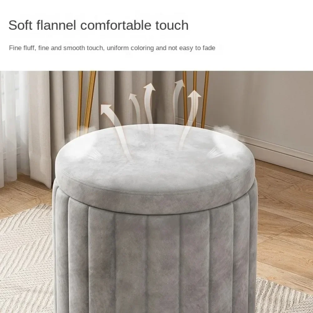 Light Luxury Makeup Stools Chairs Round Stools Bedrooms Sofas Side Dressing Stool Vanity Chairs Storage Bench