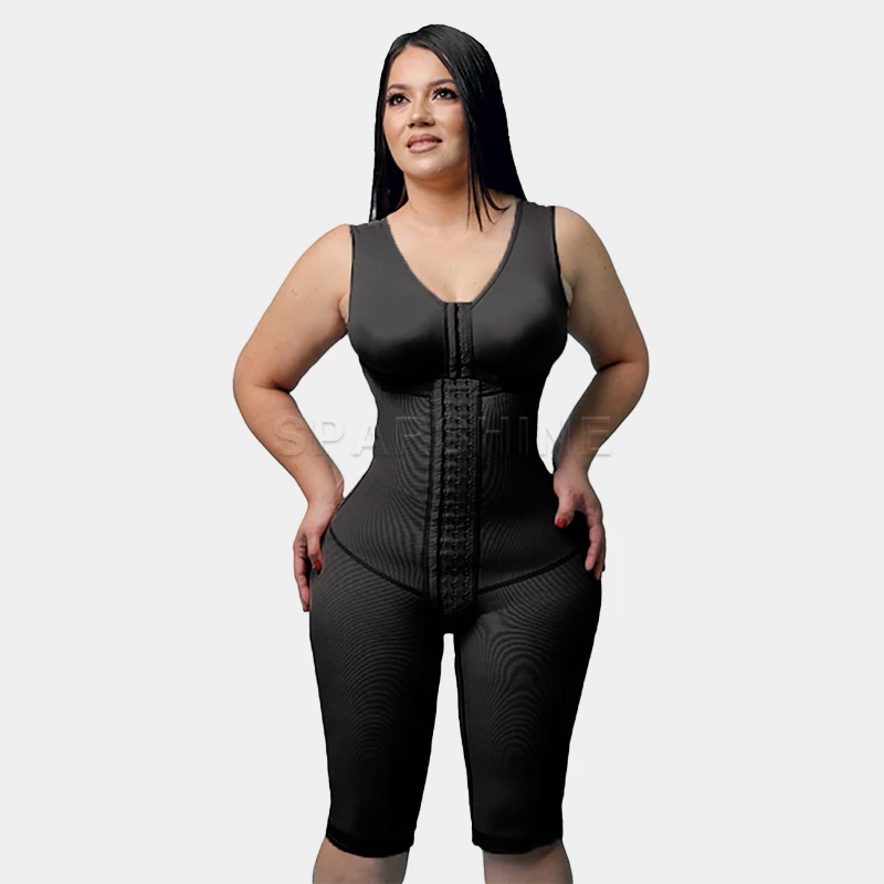 Women Body Shaper Postpartum Full Body Shaper Removable Bra With Snap Closure Shapewear Post Liposuction Fajas Colombianas