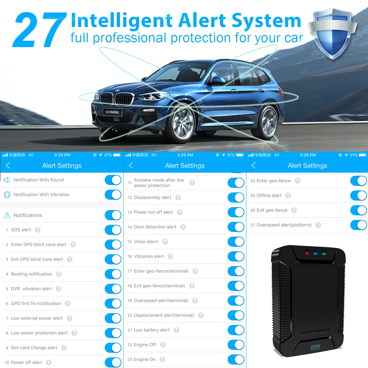 Vehicle GPS Tracker Jimi X3 Multifunctional Real-time GPS+AGPS Tracking Two-way Talk RFID For Vehicle Taxi