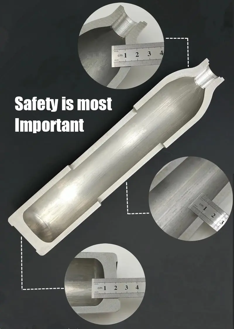 Compressed Air Tank High Pressure Gas Cylinder CO2 0.25L 0.35L 0.5L 4500psi 30MPa 300bar M18*1.5 Diving Aquarium