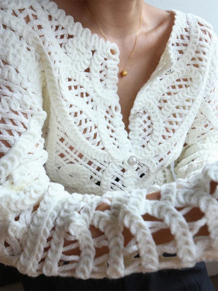 Women Handmade Hollow-out Slim Fit Cardigan 2025 Fashion Trends