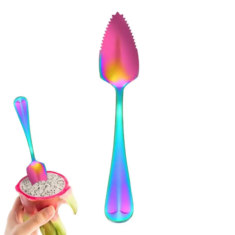 Grapefruit Spoons Stainless Steel Serrated Silverware Kitchen Tool for Kiwi Dessert Citrus Fruit Fashion Wedding Party Supplies