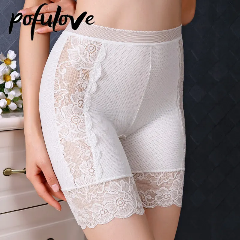 

Female Panties Lace Seamless Safety Short Pants Women's High Waist Stretch Shorts Briefs Slimming Underwear Lingerie Wholesale